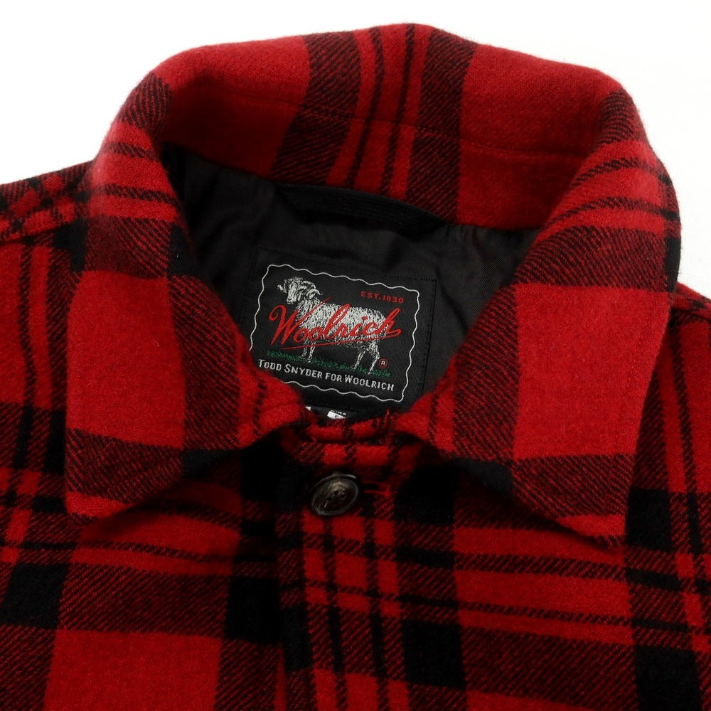 【中古】ウールリッチ WOOLRICH 2024年秋冬 BLACK LABEL ウールコットン チェック フィールドジャケット レッドxブラック【サイズS】【 状態ランクA 】【 メンズ 】 [EPD]