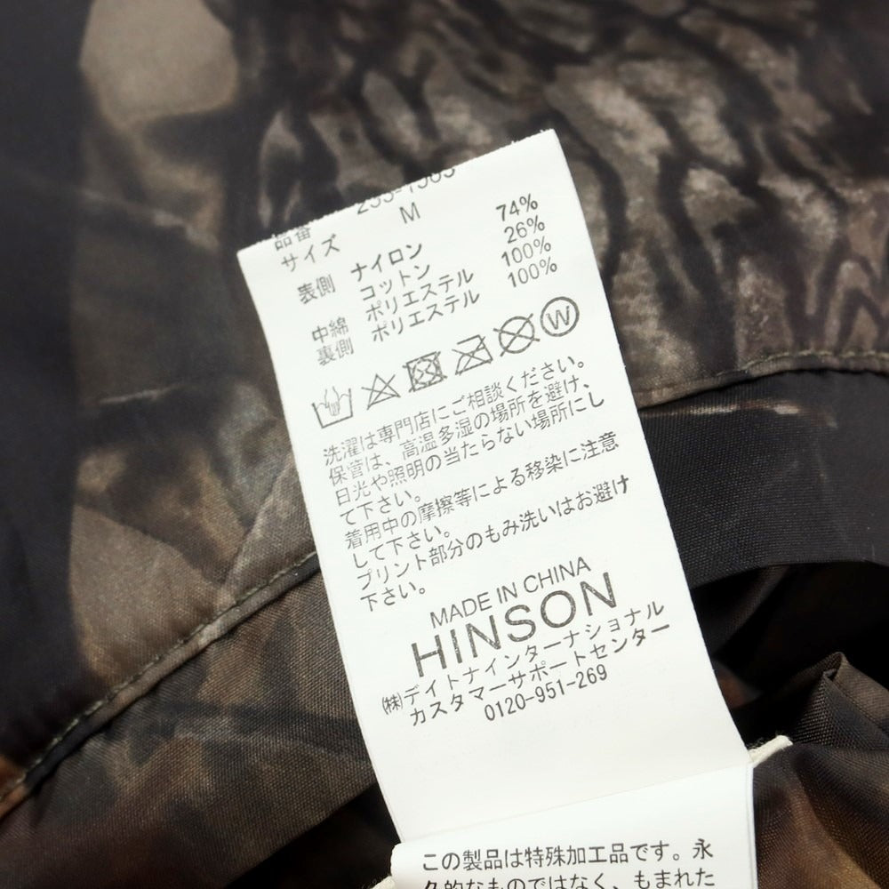 【中古】ヒンソン HINSON ナイロンコットン ポリエステル フーデッド 中綿ブルゾン オリーブ【 M 】【 状態ランクB 】【 メンズ 】