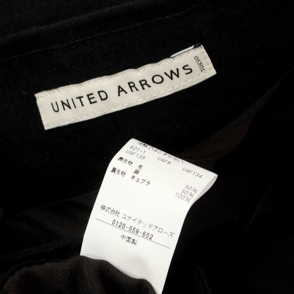 【中古】ユナイテッドアローズ UNITED ARROWS ウールリネン カジュアルスラックスパンツ ブラック【 S 】【 状態ランクB 】【 メンズ 】