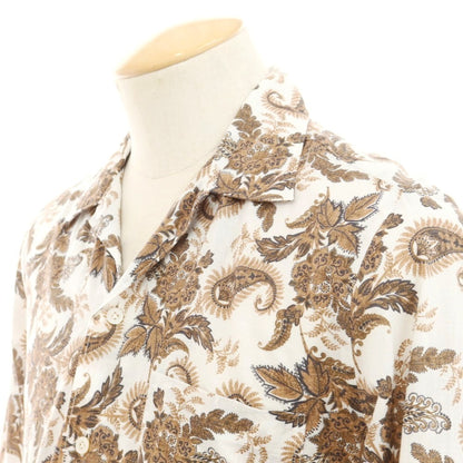 [Used] Finamore Cotton Open Collar Casual Shirt White x Brown [XS] [Condition Rank B] [Men&