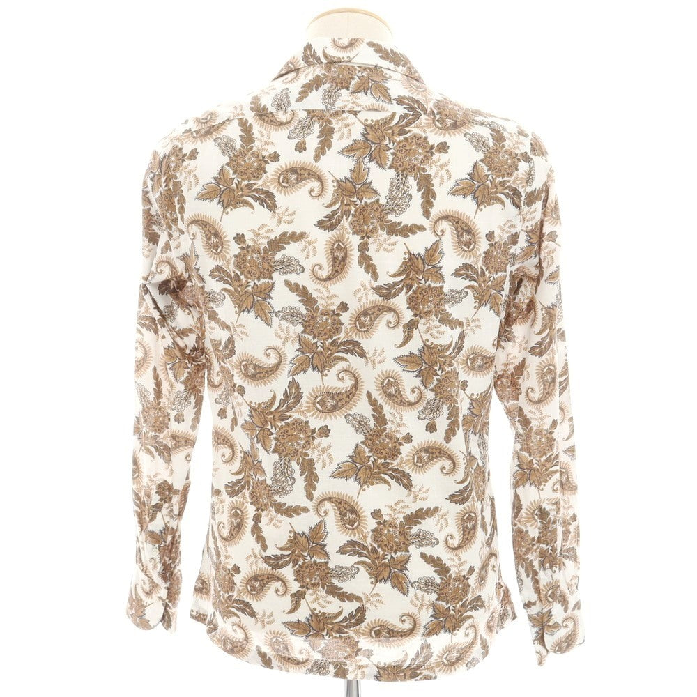 [Used] Finamore Cotton Open Collar Casual Shirt White x Brown [XS] [Condition Rank B] [Men&