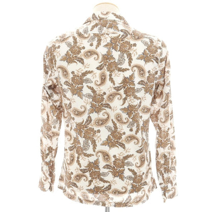 [Used] Finamore Cotton Open Collar Casual Shirt White x Brown [XS] [Condition Rank B] [Men&