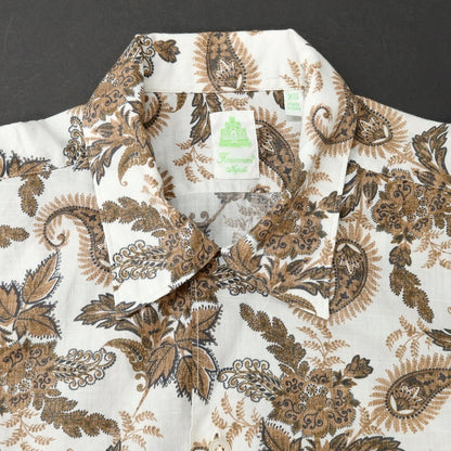 [Used] Finamore Cotton Open Collar Casual Shirt White x Brown [XS] [Condition Rank B] [Men&