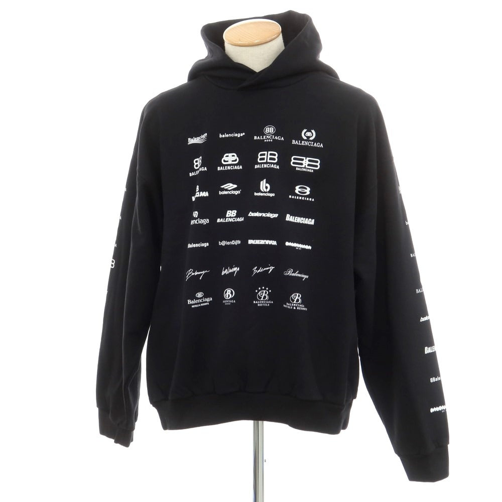 【中古】バレンシアガ BALENCIAGA コットン プルオーバー パーカー ブラック【 XS 】【 状態ランクA 】【 メンズ 】