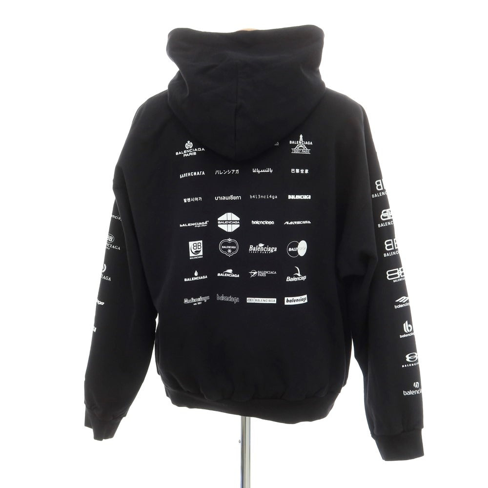 【中古】バレンシアガ BALENCIAGA コットン プルオーバー パーカー ブラック【 XS 】【 状態ランクA 】【 メンズ 】