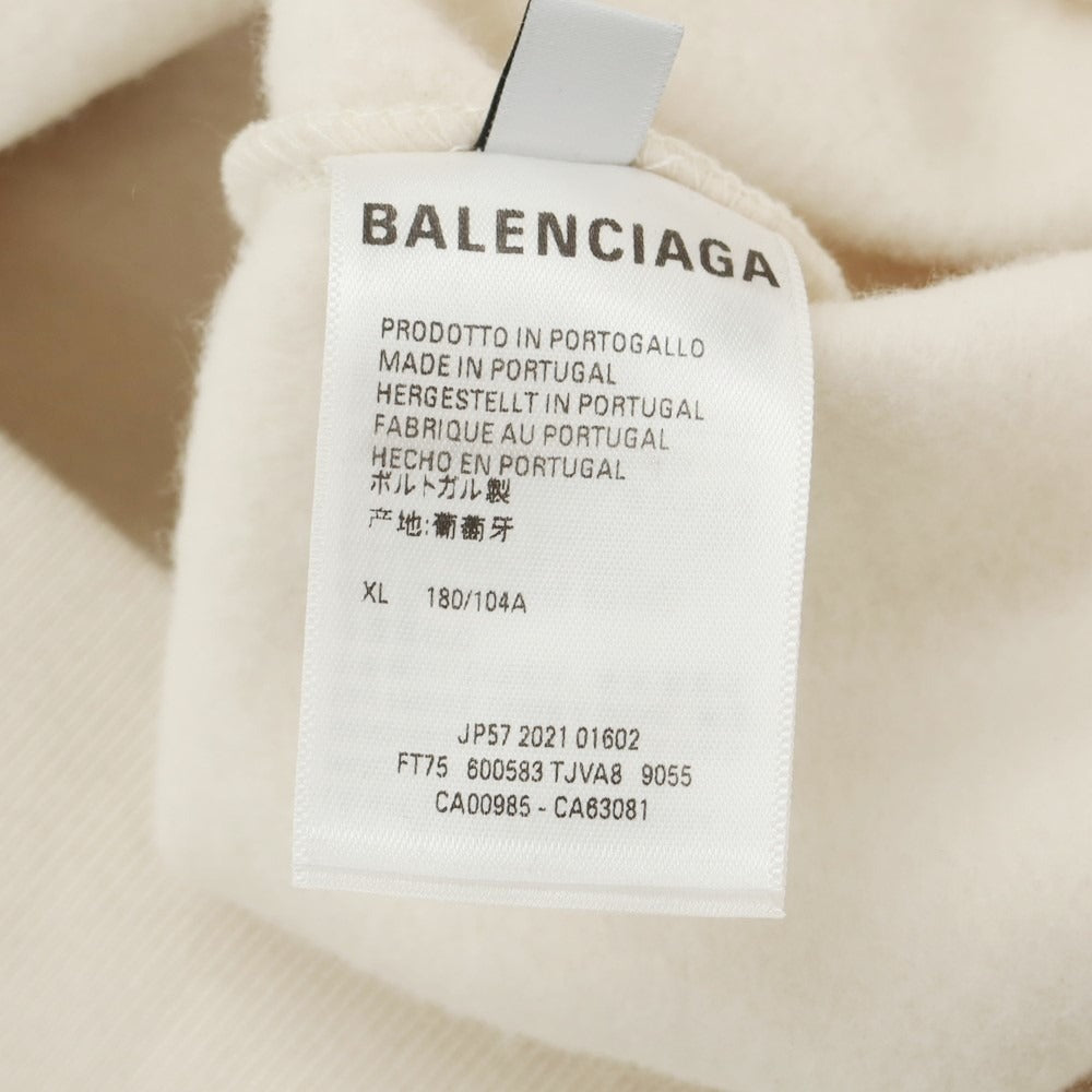 【中古】バレンシアガ BALENCIAGA コットン プルオーバー パーカー ライトベージュ【 XL 】【 状態ランクA 】【 メンズ 】