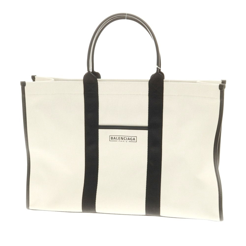 【中古】バレンシアガ BALENCIAGA キャンバス トートバッグ オフホワイトxブラック【 状態ランクA 】【 メンズ 】 [EPD]