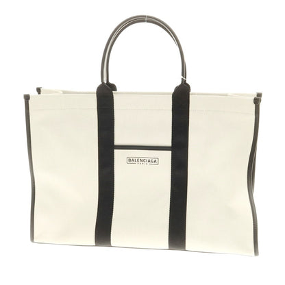 【中古】バレンシアガ BALENCIAGA キャンバス トートバッグ オフホワイトxブラック【 状態ランクA 】【 メンズ 】 [EPD]