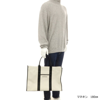 【中古】バレンシアガ BALENCIAGA キャンバス トートバッグ オフホワイトxブラック【 状態ランクA 】【 メンズ 】 [EPD]