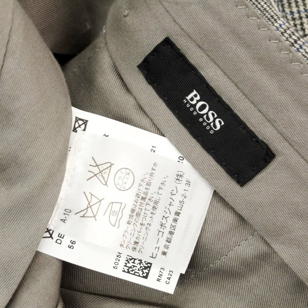 【中古】ヒューゴボス HUGO BOSS ウール チェック ドレススラックスパンツ グレーxホワイト【 56 】【 状態ランクB 】【 メンズ 】