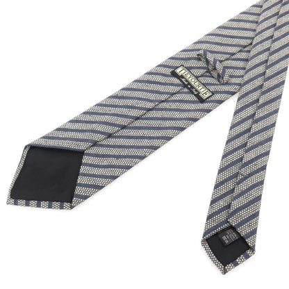 【中古】タイユアタイ TIE YOUR TIE シルクウールナイロン ストライプ柄ネクタイ グレー系xグレー【 状態ランクB 】【 メンズ 】