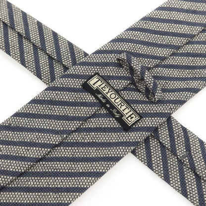 【中古】タイユアタイ TIE YOUR TIE シルクウールナイロン ストライプ柄ネクタイ グレー系xグレー【 状態ランクB 】【 メンズ 】