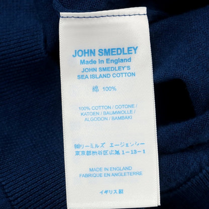 【中古】ジョンスメドレー JOHN SMEDLEY ハイゲージ コットン 半袖 ポロニット ダークブルー【 S 】【 状態ランクB 】【 メンズ 】