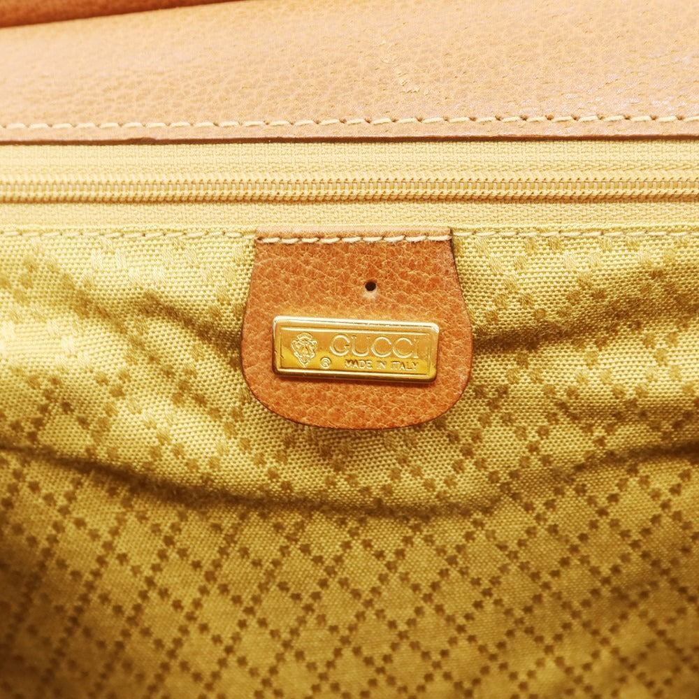 【中古】グッチ GUCCI オールドグッチ キャンバス ボストンバッグ ナチュラル×ブラウン【 状態ランクC 】【 メンズ 】