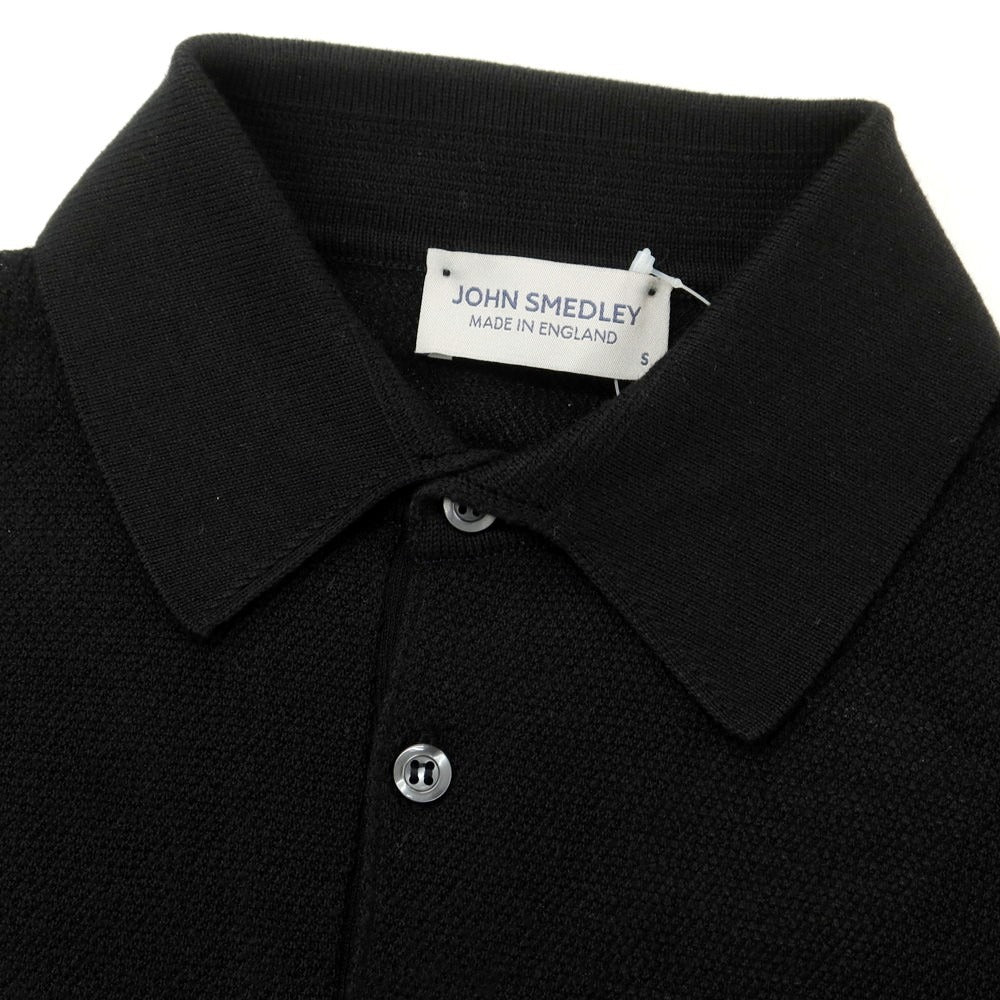 【中古】ジョンスメドレー JOHN SMEDLEY コットン 半袖 ポロニット ブラック【 S 】【 状態ランクB 】【 メンズ 】