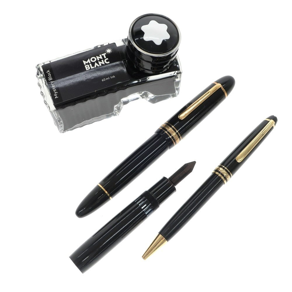 【中古】モンブラン MONTBLANC 万年筆&amp;ボールペン セット インク付き ブラックxゴールド【 状態ランクB 】【 メンズ 】