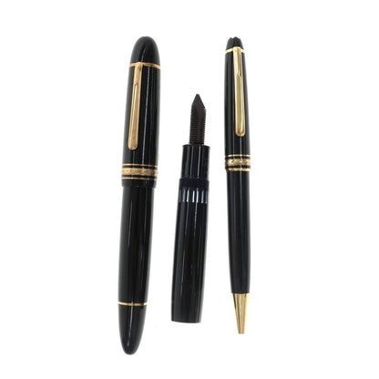 【中古】モンブラン MONTBLANC 万年筆&amp;ボールペン セット インク付き ブラックxゴールド【 状態ランクB 】【 メンズ 】