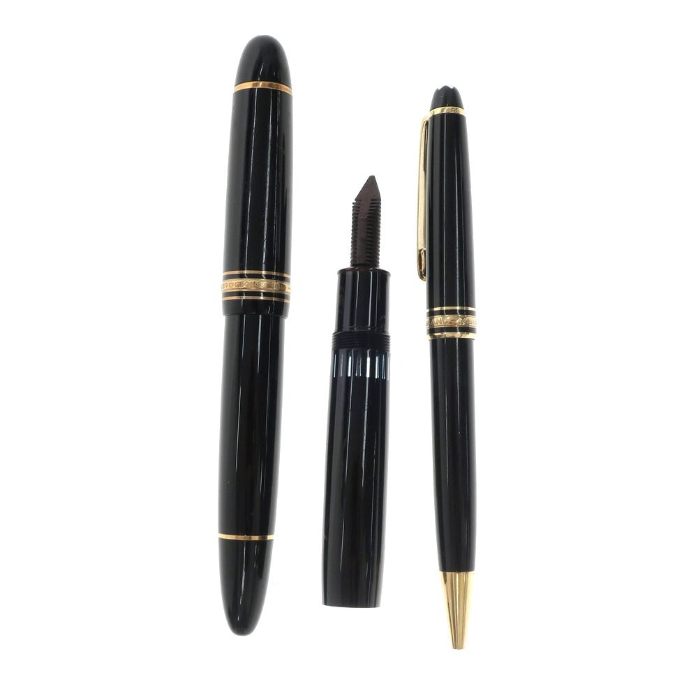 【中古】モンブラン MONTBLANC 万年筆&amp;ボールペン セット インク付き ブラックxゴールド【 状態ランクB 】【 メンズ 】