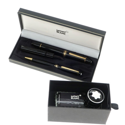 【中古】モンブラン MONTBLANC 万年筆&amp;ボールペン セット インク付き ブラックxゴールド【 状態ランクB 】【 メンズ 】