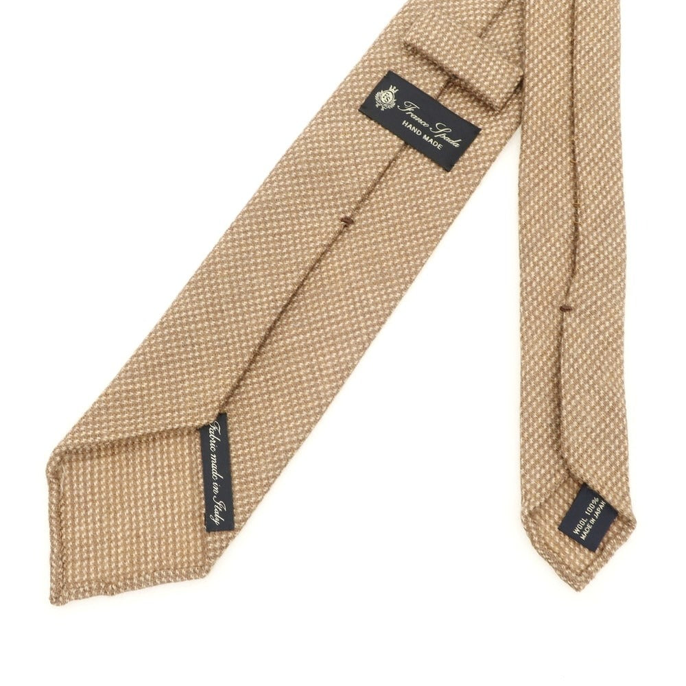 【中古】フランコ スパダ Franco Spada ウール スフォデラータ 無地ネクタイ ライトブラウンxベージュ【 状態ランクC 】【 メンズ 】 [EPD]