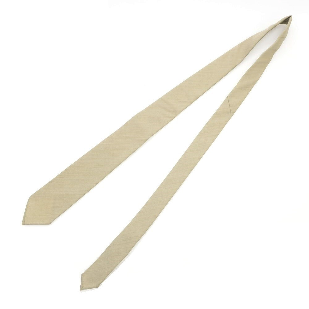 【新品】アーディーアンドシー AD&C 1956 ヘリンボーン織 ウールシルク 無地ネクタイ カーキベージュ【 状態ランクN 】【 メンズ 】