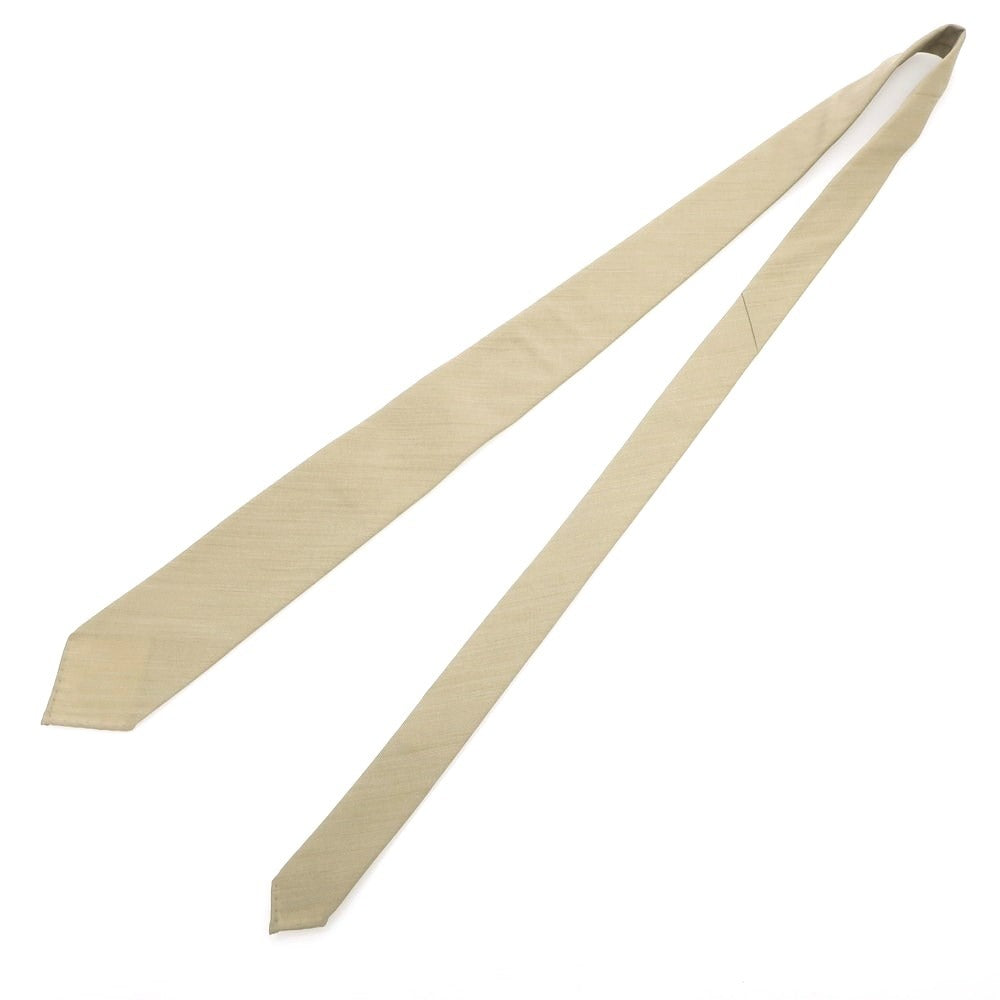 【新品】アーディーアンドシー AD&C 1956 ヘリンボーン織 ウールシルク 無地ネクタイ カーキベージュ【 状態ランクN 】【 メンズ 】