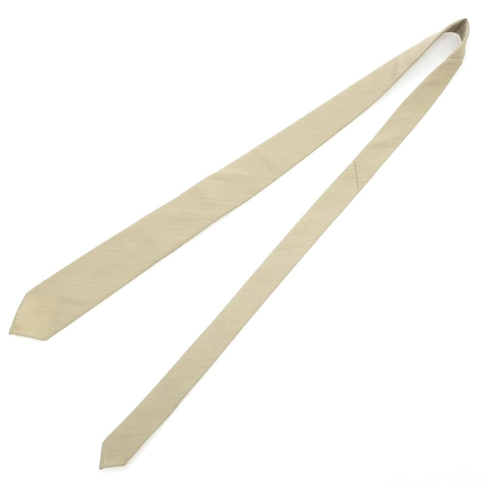 【新品】アーディーアンドシー AD&C 1956 ヘリンボーン織 ウールシルク 無地ネクタイ カーキベージュ【 状態ランクN 】【 メンズ 】