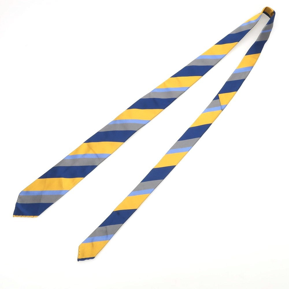 【新品】アーディーアンドシー AD&C 1956 シルク ストライプ柄ネクタイ ネイビーxイエロー【 状態ランクN 】【 メンズ 】