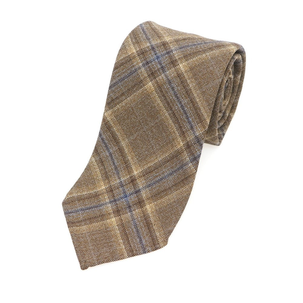 【新品】アーディーアンドシー AD&C 1956 ウール チェック柄ネクタイ ブラウンxネイビー【 状態ランクN 】【 メンズ 】