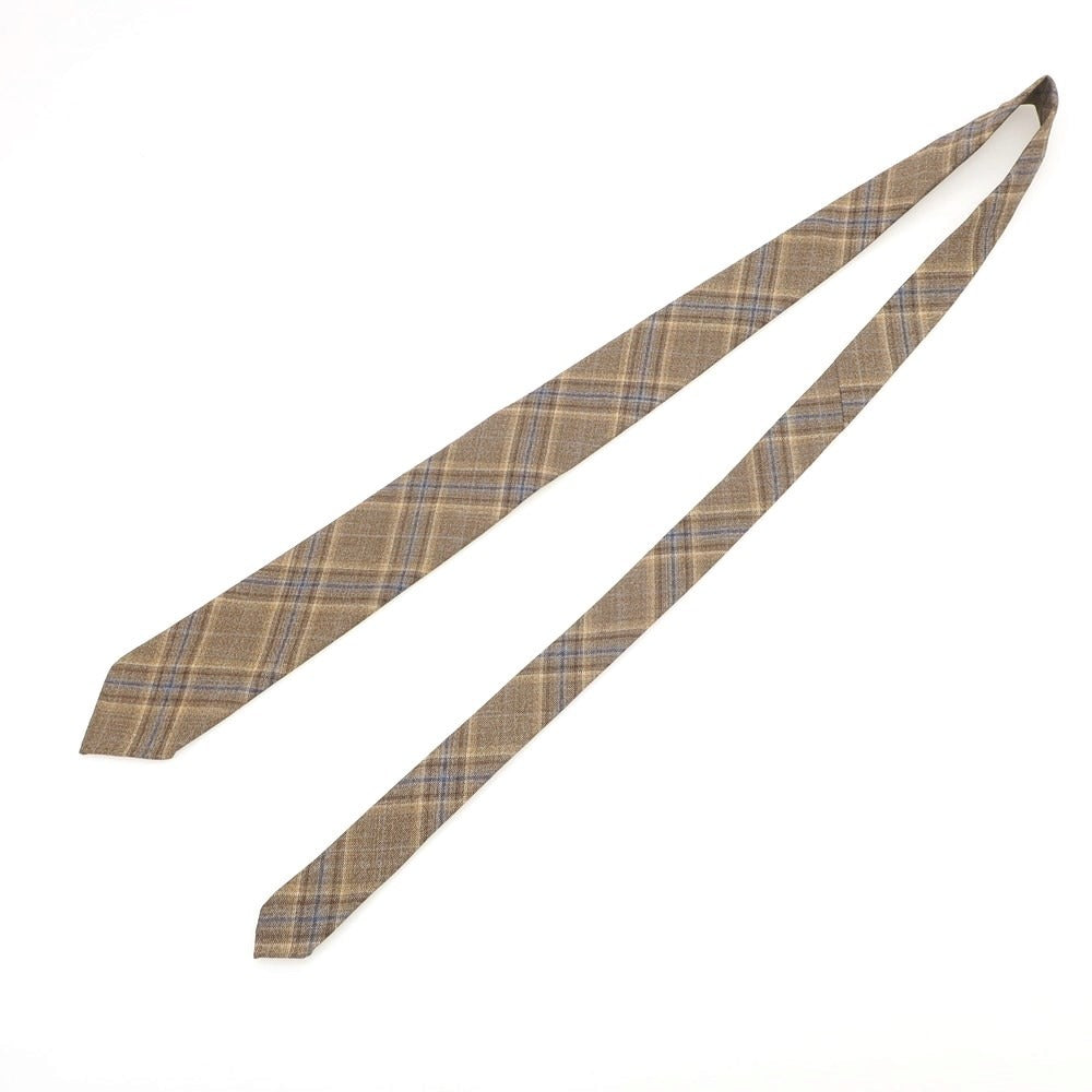 【新品】アーディーアンドシー AD&C 1956 ウール チェック柄ネクタイ ブラウンxネイビー【 状態ランクN 】【 メンズ 】