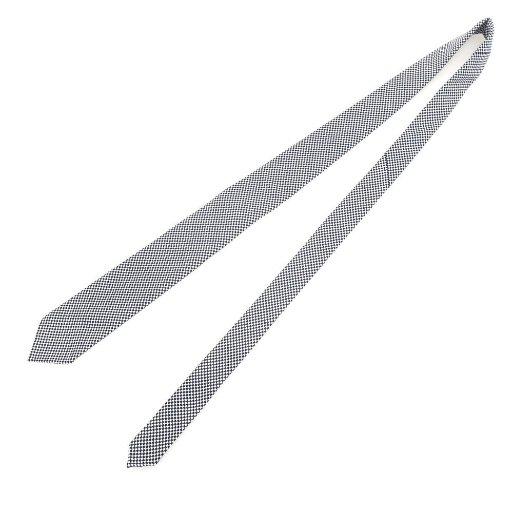 【新品】アーディーアンドシー AD&C 1956 ウールシルク チェック柄ネクタイ ダークネイビーxホワイト【 状態ランクN 】【 メンズ 】