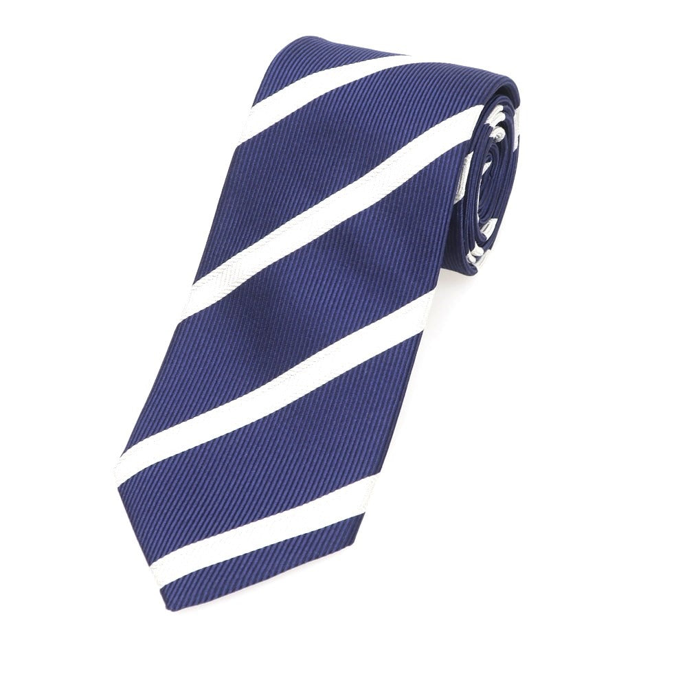 【新品】アーディーアンドシー AD&C 1956 シルク ストライプ柄ネクタイ ネイビーxホワイト【 状態ランクN 】【 メンズ 】