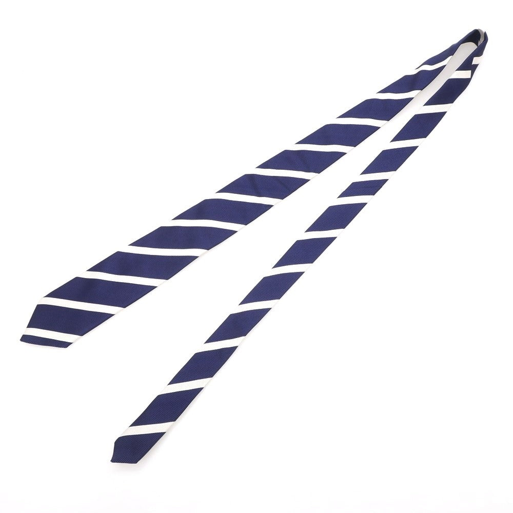 【新品】アーディーアンドシー AD&C 1956 シルク ストライプ柄ネクタイ ネイビーxホワイト【 状態ランクN 】【 メンズ 】