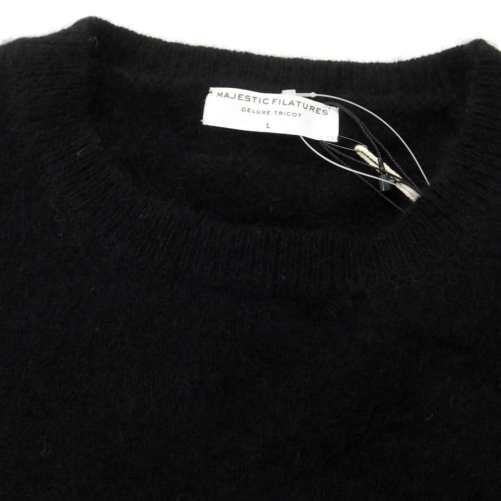 [New] MAJESTIC FILATURES HOMME Raccoon Nylon Crew Neck Knit Black [Size L] [BLK] [A/W] [Condition Rank N] [Men&