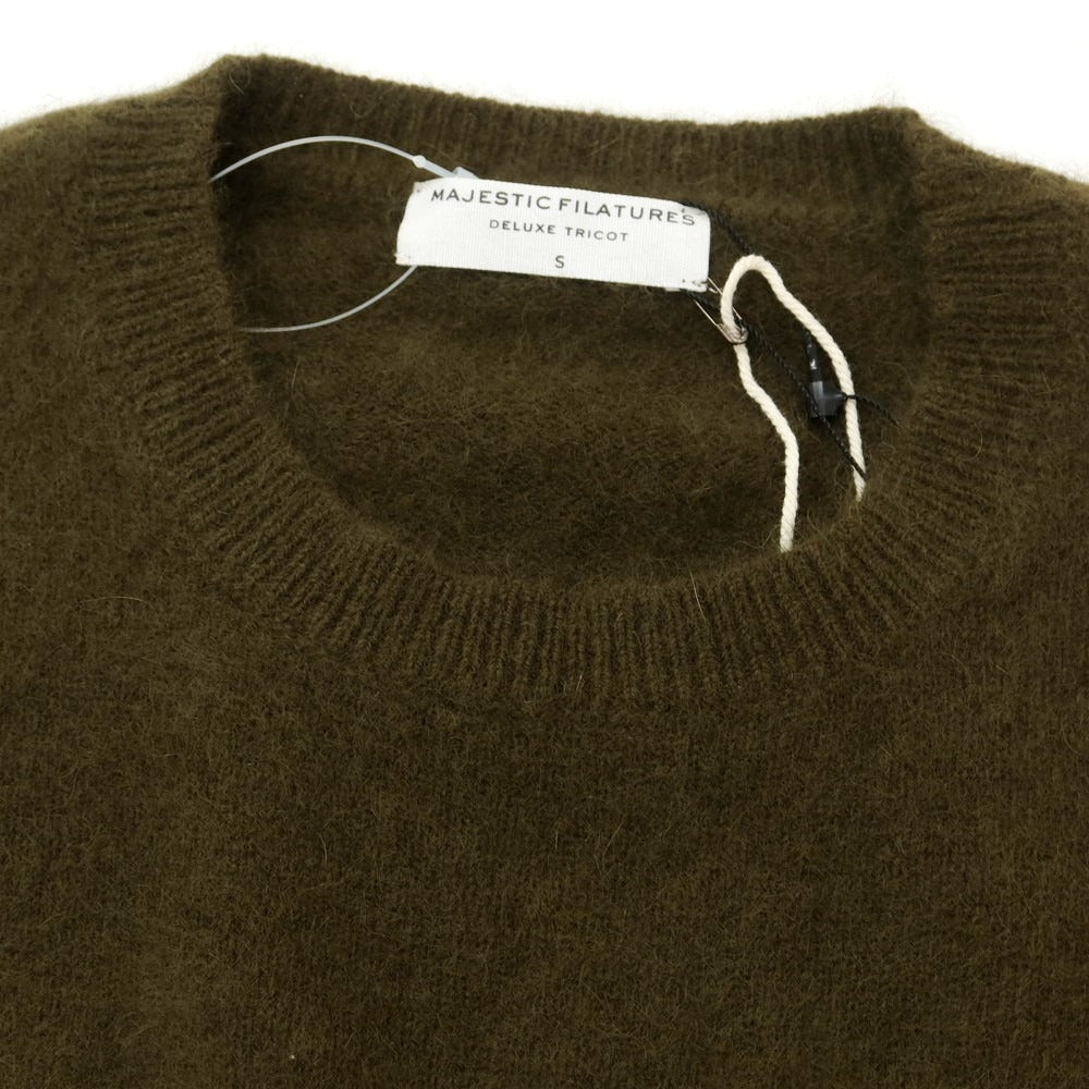 【新品】マジェスティック フィラチュール オム MAJESTIC FILATURES HOMME ラクーンナイロン クルーネック プルオーバーニット オリーブ【サイズS】【 状態ランクN 】【 メンズ 】 [EPD]