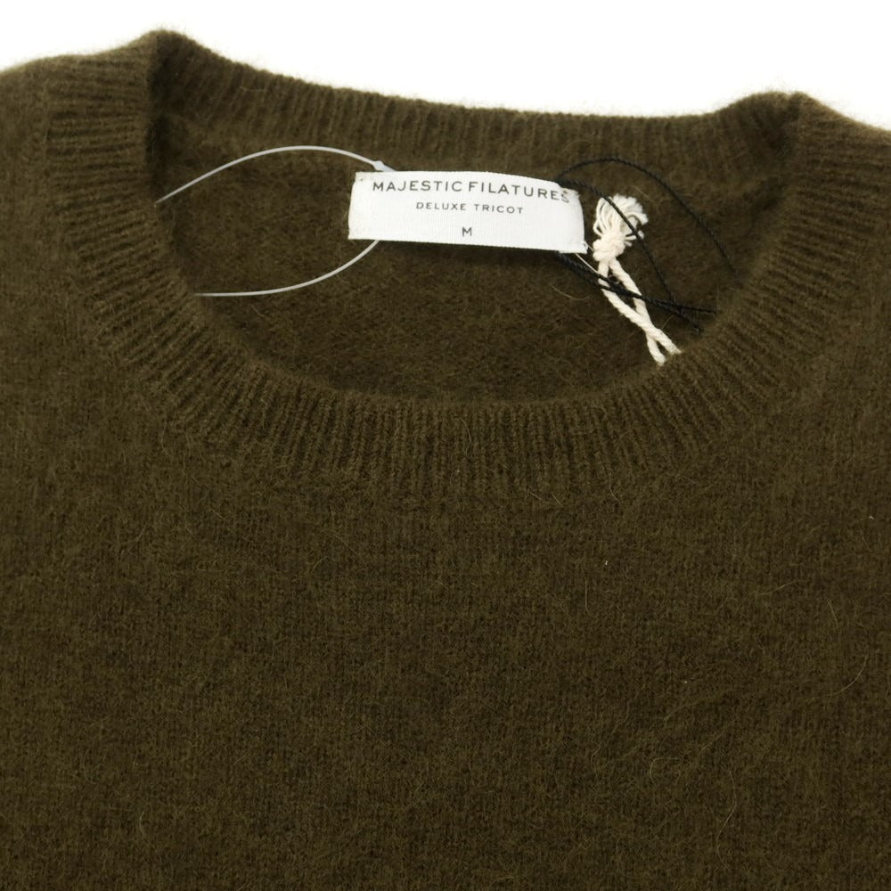 【新品】マジェスティック フィラチュール オム MAJESTIC FILATURES HOMME ラクーンナイロン クルーネック プルオーバーニット オリーブ【サイズM】【 状態ランクN 】【 メンズ 】 [EPD]