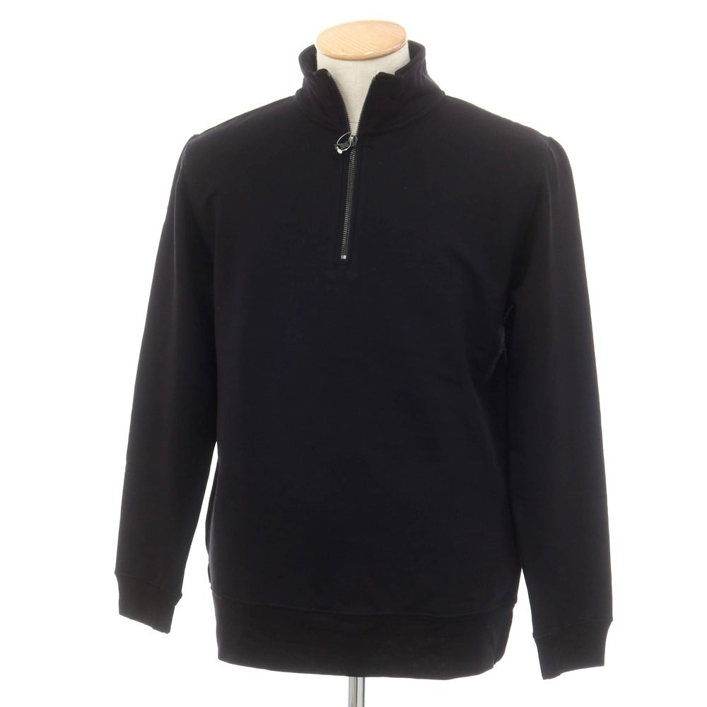 【新品】マジェスティック フィラチュール オム MAJESTIC FILATURES HOMME ストレッチレーヨン ハーフジップ プルオーバー ブラック【サイズS】【 状態ランクN 】【 メンズ 】 [EPD]