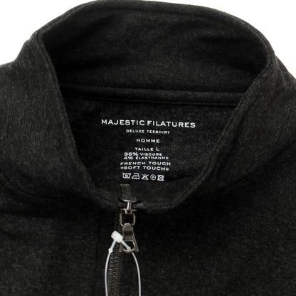 【新品】マジェスティック フィラチュール オム MAJESTIC FILATURES HOMME ストレッチレーヨン ハーフジップ カットソー ダークグレー【サイズL】【GRY】【A/W】【状態ランクN】【メンズ】