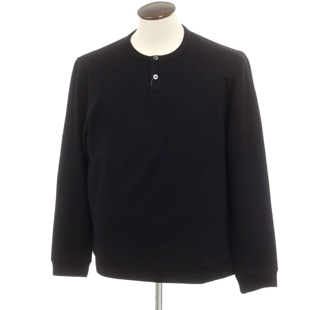 【新品】マジェスティック フィラチュール オム MAJESTIC FILATURES HOMME ストレッチレーヨン ヘンリーネック 長袖Ｔシャツ ブラック【サイズL】【 状態ランクN 】【 メンズ 】 [EPD]