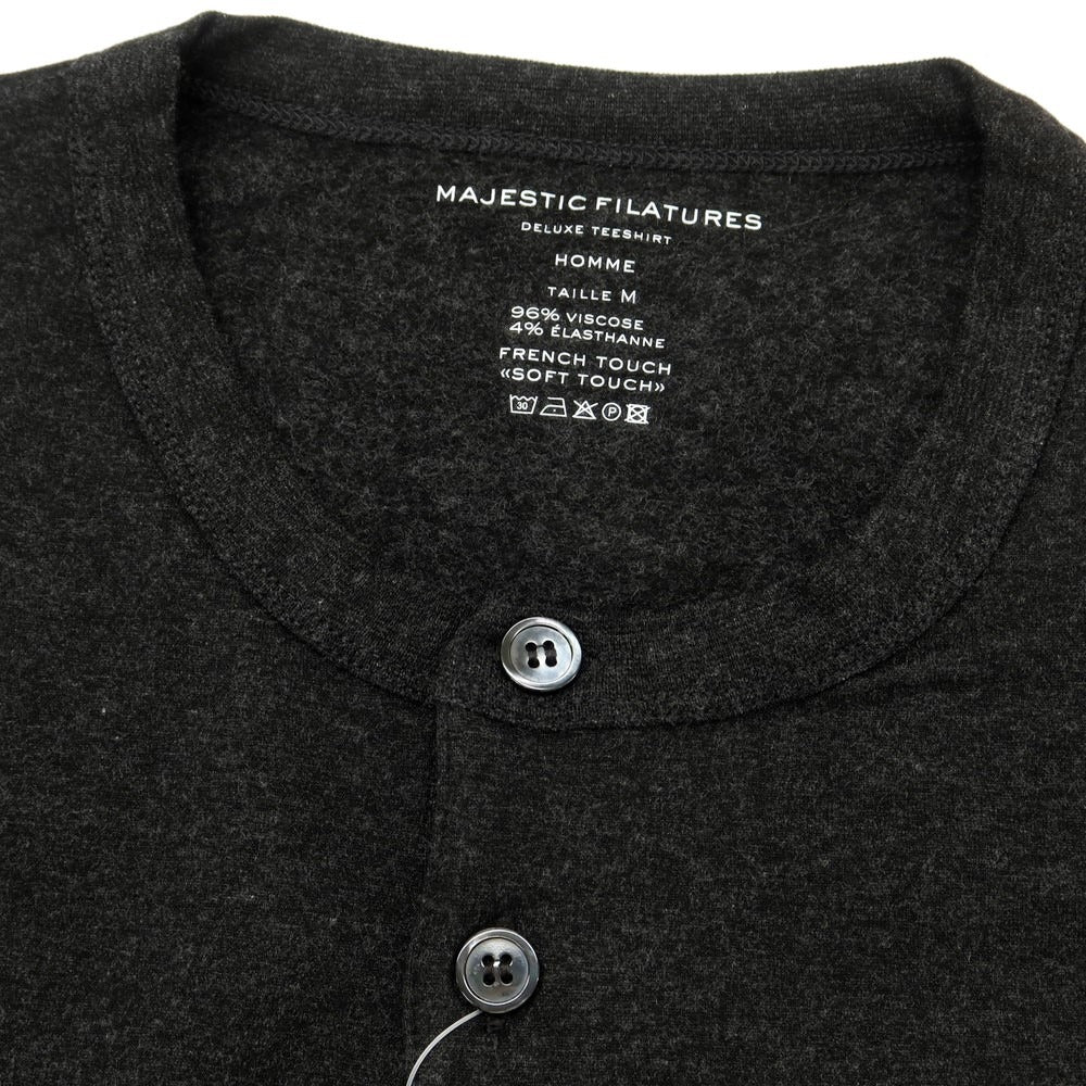 【新品】マジェスティック フィラチュール オム MAJESTIC FILATURES HOMME ストレッチレーヨン ヘンリーネック 長袖Ｔシャツ ダークグレー【サイズM】【GRY】【A/W】【状態ランクN】【メンズ】