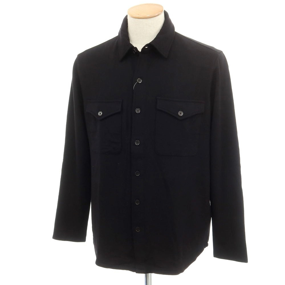 【新品】マジェスティック フィラチュール オム MAJESTIC FILATURES HOMME ストレッチレーヨン 裏起毛 カジュアルシャツ ブラック【サイズS】【 状態ランクN 】【 メンズ 】 [EPD]