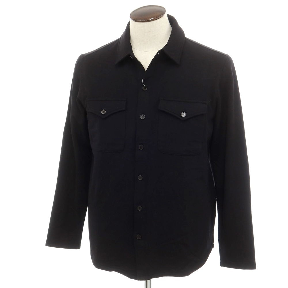 【新品】マジェスティック フィラチュール オム MAJESTIC FILATURES HOMME ストレッチレーヨン 裏起毛 カジュアルシャツ ブラック【サイズL】【 状態ランクN 】【 メンズ 】 [EPD]