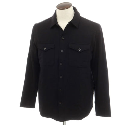 【新品】マジェスティック フィラチュール オム MAJESTIC FILATURES HOMME ストレッチレーヨン 裏起毛 カジュアルシャツ ブラック【サイズL】【 状態ランクN 】【 メンズ 】 [EPD]