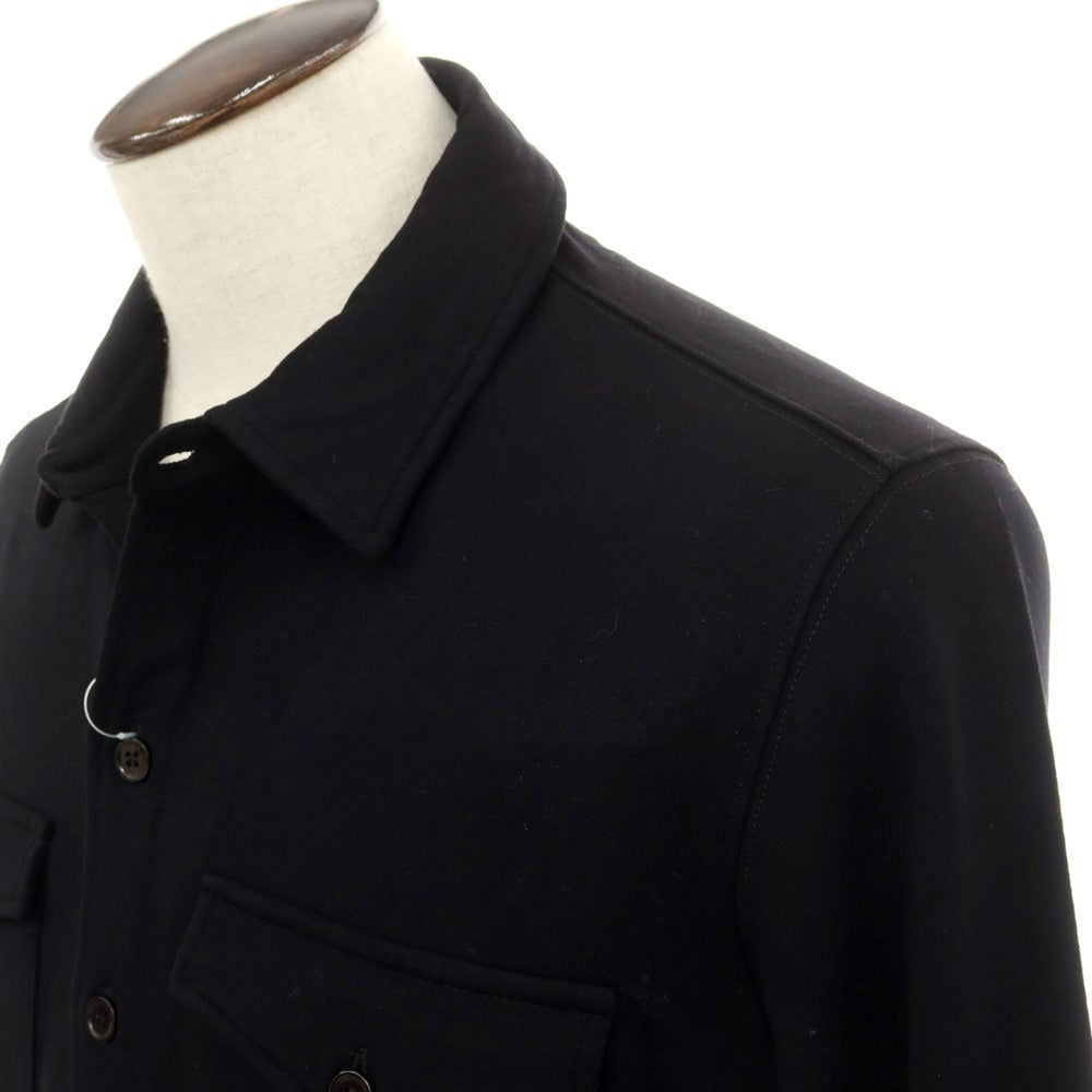 【新品】マジェスティック フィラチュール オム MAJESTIC FILATURES HOMME ストレッチレーヨン 裏起毛 カジュアルシャツ ブラック【サイズL】【 状態ランクN 】【 メンズ 】 [EPD]
