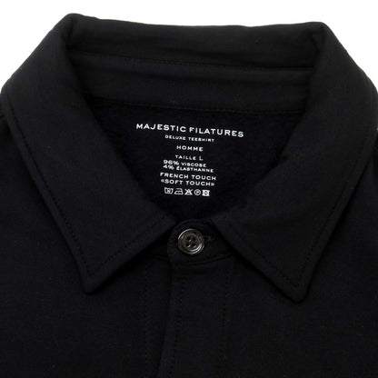 【新品】マジェスティック フィラチュール オム MAJESTIC FILATURES HOMME ストレッチレーヨン 裏起毛 シャツ ブラック【サイズL】【BLK】【A/W】【状態ランクN】【メンズ】