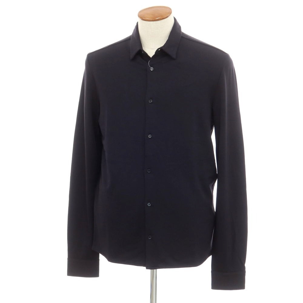 【新品】マジェスティック フィラチュール オム MAJESTIC FILATURES HOMME ストレッチレーヨン 裏起毛 カジュアルシャツ ネイビー【サイズM】【 状態ランクN 】【 メンズ 】 [EPD]