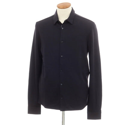 【新品】マジェスティック フィラチュール オム MAJESTIC FILATURES HOMME ストレッチレーヨン 裏起毛 カジュアルシャツ ネイビー【サイズM】【 状態ランクN 】【 メンズ 】 [EPD]