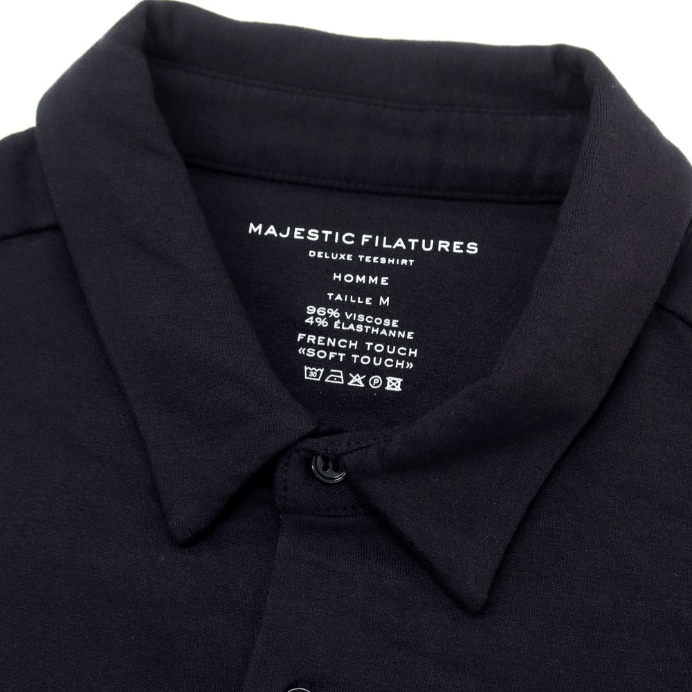 【新品】マジェスティック フィラチュール オム MAJESTIC FILATURES HOMME ストレッチレーヨン 裏起毛 カジュアルシャツ ネイビー【サイズM】【 状態ランクN 】【 メンズ 】 [EPD]