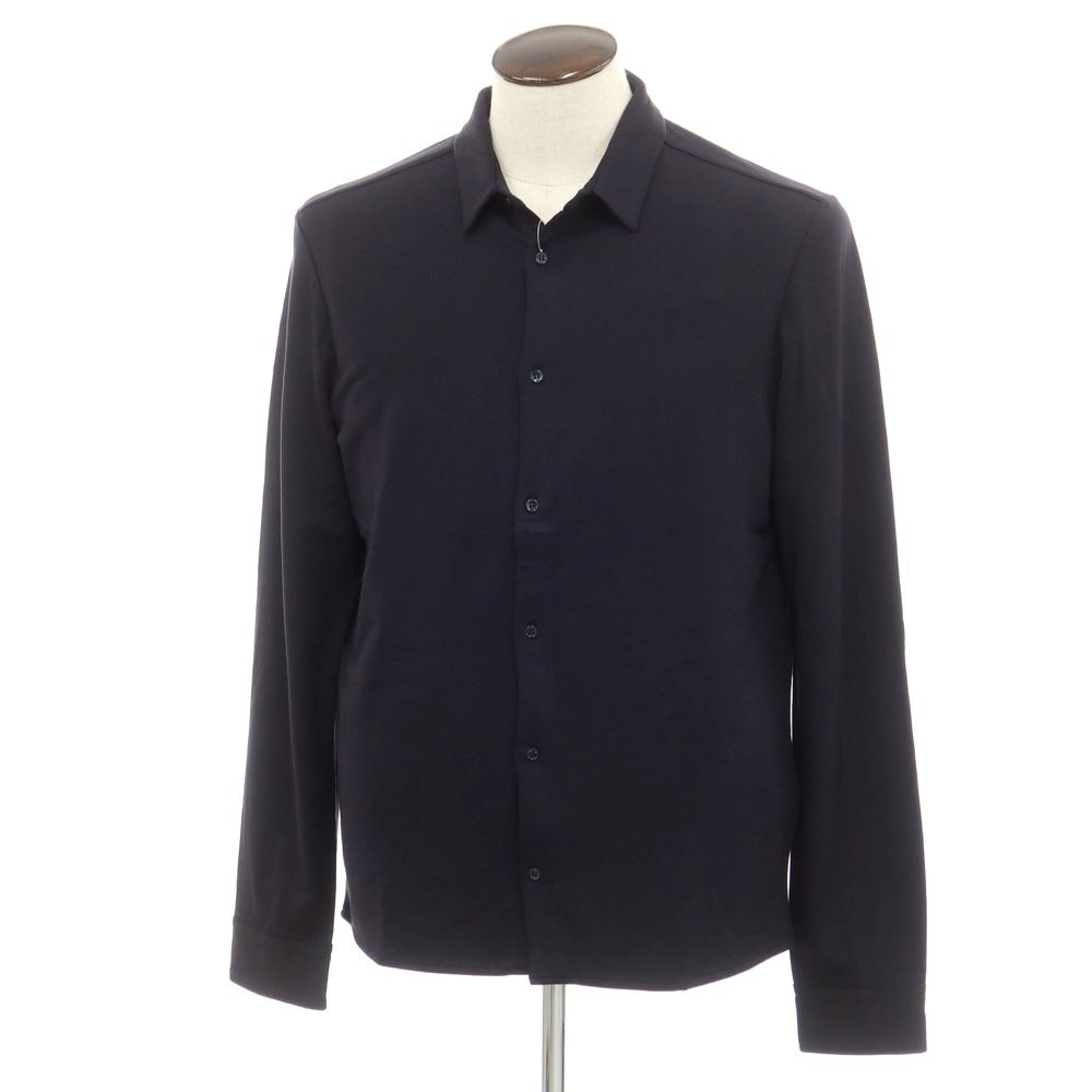 【新品】マジェスティック フィラチュール オム MAJESTIC FILATURES HOMME ストレッチレーヨン 裏起毛 カジュアルシャツ ネイビー【サイズL】【 状態ランクN 】【 メンズ 】 [EPD]