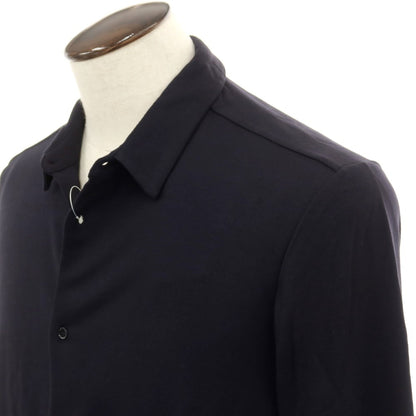 【新品】マジェスティック フィラチュール オム MAJESTIC FILATURES HOMME ストレッチレーヨン 裏起毛 カジュアルシャツ ネイビー【サイズL】【 状態ランクN 】【 メンズ 】 [EPD]